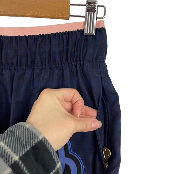 Puma x Dapper Dan Women's Jacquard Athletic Shorts Navy and Pink Size Small - Picture 3 of 15